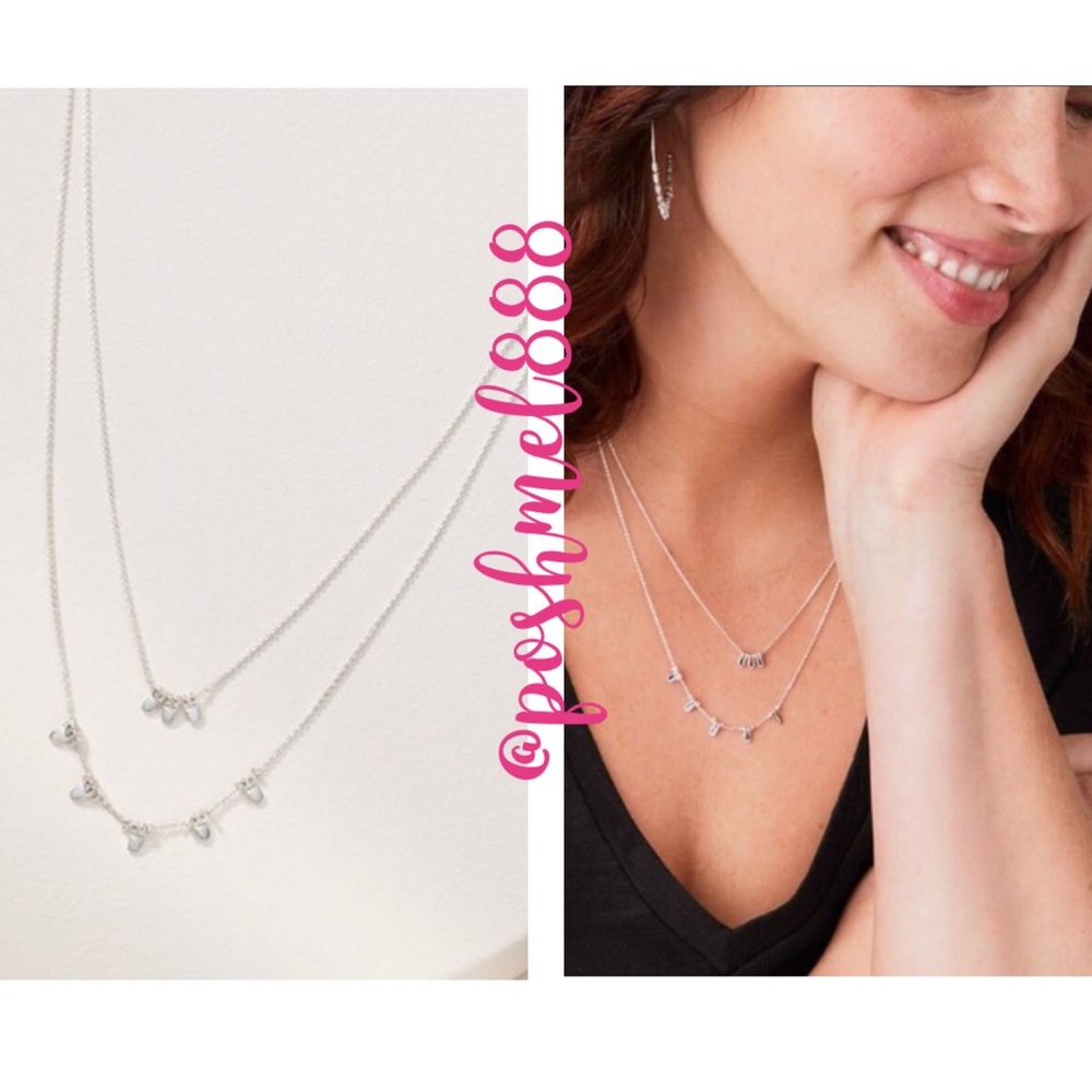 Stella & Dot | Ultra Delicate 2-in-1 SILVER Petal Necklace Set Retired